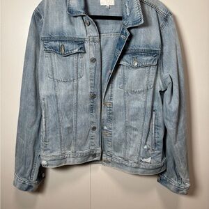 7 For All Mankind Distressed Light Blue Jean Jacket